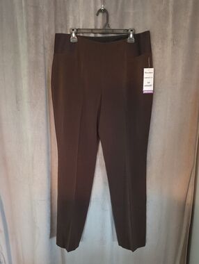 NWT Size 18R TanJay Straight-Leg Ponte Pants in Dark Brown